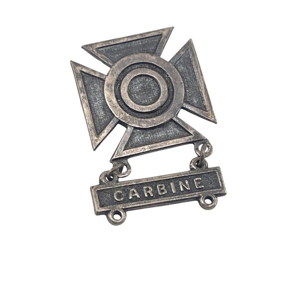 Vintage Sterling Silver Sharpshooter Carbine Marksman Badge Pin - Picture 2 of 7